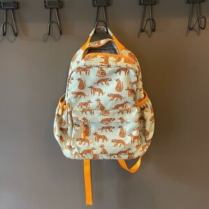 Kids Tiger Print Backpack - Orange and Cream